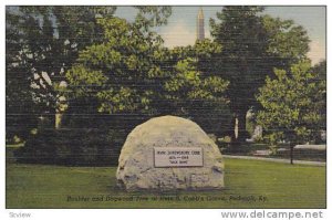 Boulder And Dogwood Tree At Irvin S. Cobb's Grave, Paducah, Kentucky, 30-40s