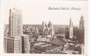 Illinois Chicago Aerial View Of Business District Real Photo