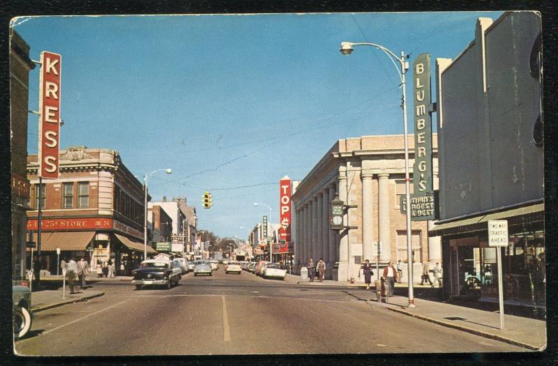 Dothan Alabama al North Foster Street view Kress Woolworths stores postcard