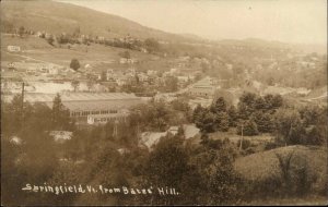 Springfield VT Vermont From Bates Hill c1910 Real Photo Postcard