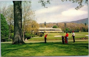 Postcard WV White Sulphur Springs  Greenbrier hotel golfers golfing