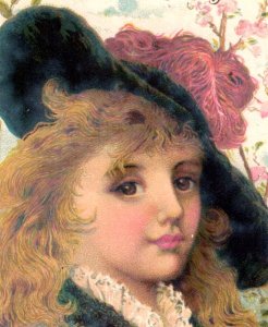 1880s Acme Soap Lovely Child Ostrich Feather Hat F118