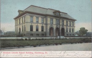 Postcard Abraham Lincoln School Building Harrisburg PA