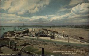 Washington Shipping Corp Harbor Island c1910 Postcard