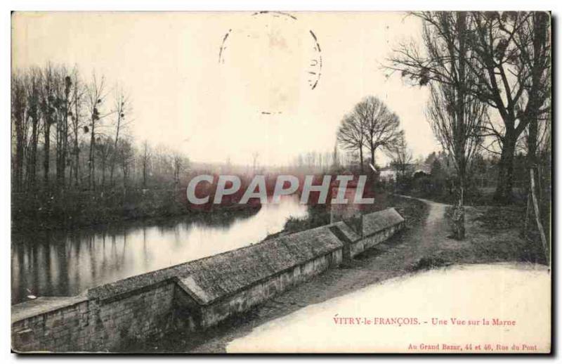 Vitry le Francois Old Postcard A view of the Marne