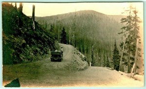 RPPC Hairpin Turn Bitterroot Mountains Montana MT UNP DB Postcard Trimmed H7