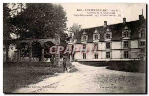 Chateaubriant Old Postcard Chateau Renaissance lordly Logis (1537) and colonn...