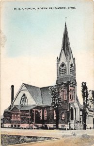 J70/ North Baltimore Ohio Postcard c1910 M.E. Church Building  159