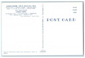 c1960 Lincoln Manor Galena Ave. Hotel Motel Dixon Illinois IL Multiview Postcard