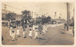 RPPC Parade Scene SAN LEANDRO, CA Estudillo Alameda County 1913 Photo Postcard