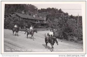 Canada Quebec Ste Marguerite Alpine Inn Horseback Riders Real Photo