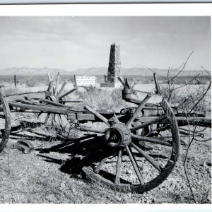 c1940s Tombstone, AZ RPPC Boothill Graveyard Hand Made Wagon Wood Ruins PC A106