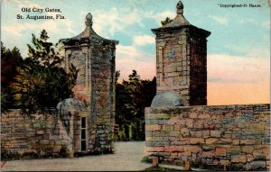 Vtg 1900's Old City Gates St Augustine Florida FL Antique Postcard