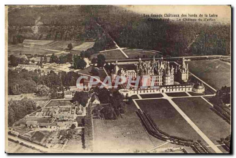 CPA Les Grands Chateau des bords de la Loire Chambord Le château vu d'avion