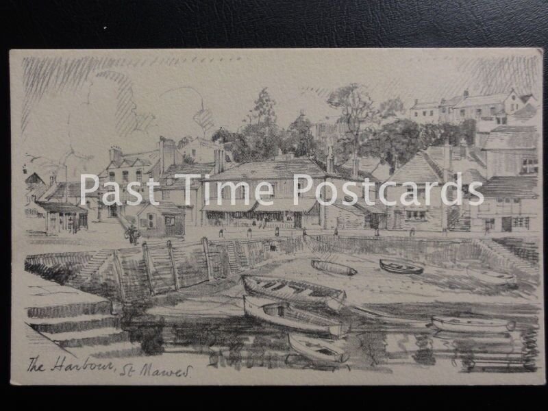 c1920's - The Harbour, St. Mawes - from a pencil sketch