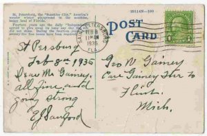 032521 MEN PLAYING HORSESHOES BARN YARD GOLF ST PETERSBURG FL VINTAGE POSTCARD