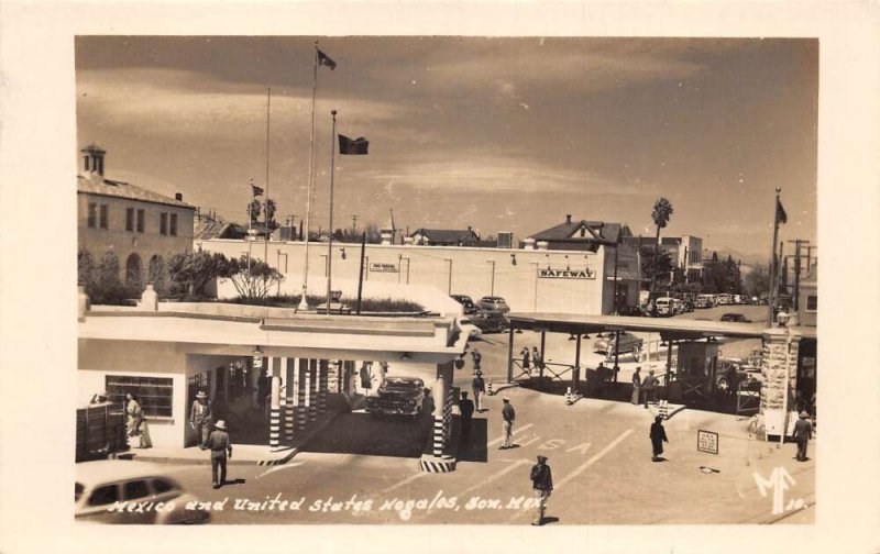 Nogales Mexico USA Mexico Border Customs Real Photo Vintage Postcard AA64881