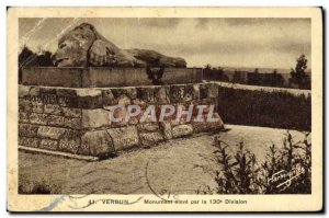 Old Postcard Verdun Monument Elevate For 130th Division Lion