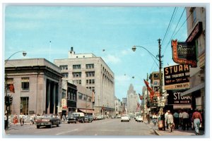 c1950's Office Buildings Ouellette Avenue Windsor Ontario Canada Postcard