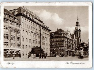 Leipzig Saxony Germany Postcard At the Ringmess House c1930's Vintage