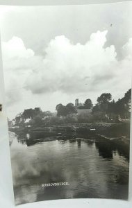 Burrowbridge Somerset River & Church  Vintage Postcard