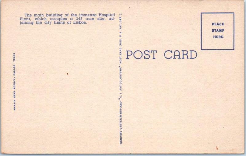 LISBON, Texas  TX   UNITED STATES VETERANS HOSPITAL in Dallas   c1940s  Postcard