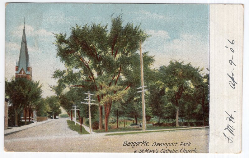 Bangor, Me, Davenport Park & St. Mary's Catholic Church