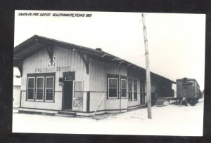 RPPC GOLDTHWAITE TEXAS RAILROAD DEPOT TRAIN STATION REAL PHOTO POSTCARD