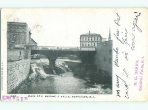 Pre-1907 BUILDINGS BY THE MAIN STREET BRIDGE Pawtucket - Central Falls RI Q2038
