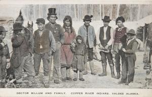 Dr Billum & Family 'Copper River Indians' Ahtna Valdez Alaska AK Postcard E13