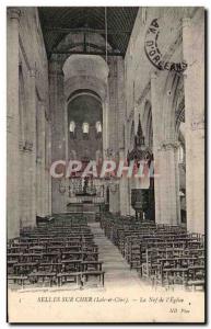 Old Postcard Selles Sur Cher The Nave of & # 39Eglise