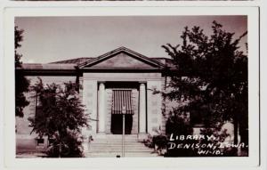 Old DENNISON Iowa Ia RPPC Postcard LIBRARY Crawford Co