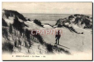 Old Postcard Berck Beach Dunes