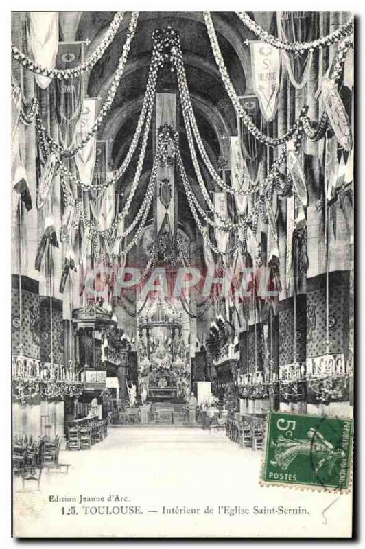 Postcard Old Toulouse Interior of the Church of Saint Sernin