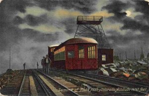 Incline Train Railroad Night Pikes Peak Colorado postcard