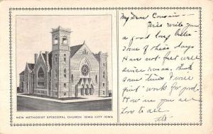 Iowa City Iowa New Methodist Episcopal Church Antique Postcard K84507