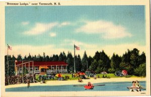 Braemar Lodge Beach and Boating Near Yarmouth Nova Scotia Vintage Postcard D12