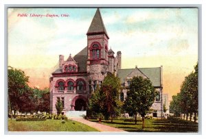 Public Library Building Dayton Ohio OH UNP DB Postcard J18