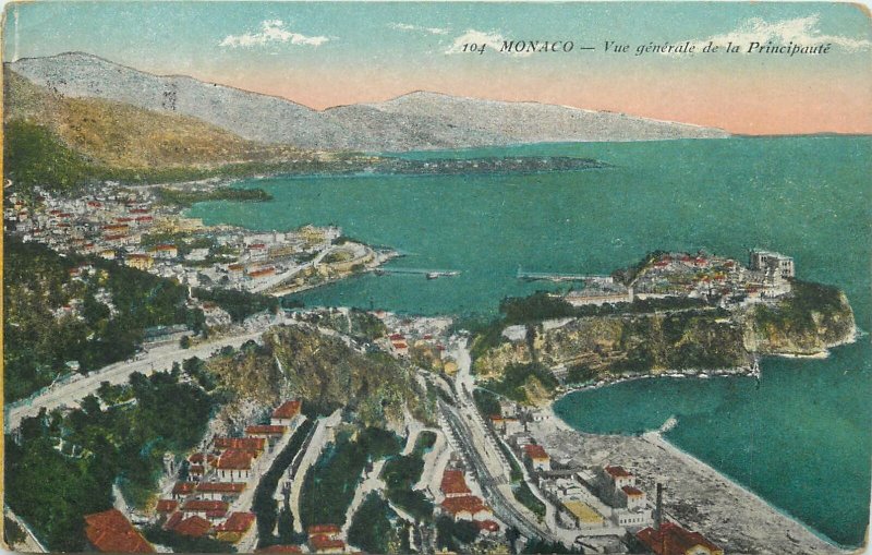 Postcard Europe Monaco Monte Carlo principate general view