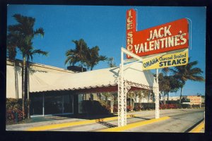 Fort Lauderdale, Florida/FL Postcard, Jack Valentine's Restaurant, 1960&...