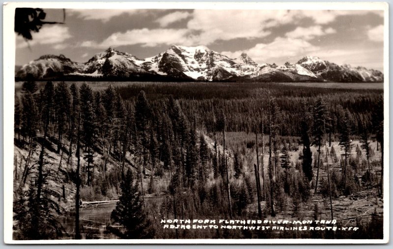 North Fork Flathead River Montana Adjacent To Northwest Airlines Route Postcard