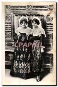 Old Postcard Saint Gildas Rhuys Girls Folklore Costume