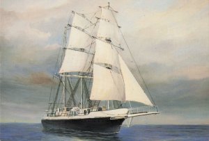 The Lord Nelson On Her Trials Tall Ship Southampton Painting Postcard