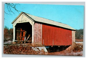 Vintage 1960's Postcard Phillips Bridge Big Pond Creek Rockville Indiana