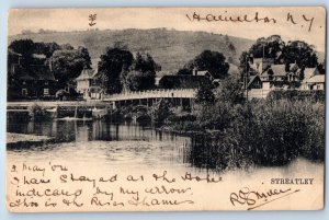 Berkshire England Postcard Streatley Bridge and River View 1904 View Tuck Art
