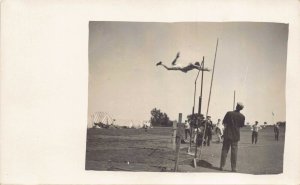 Real Photo Postcard Track Meet Pole Vault~127754