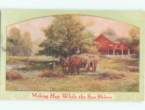 Divided-Back HORSE SCENE Great Postcard AA9407