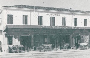 Albergo Hotel Bar Centrale Ristorante Venezia Old Postcard