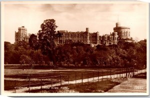 Windsor Castle From Home Park England Real Photo RPPC Postcard