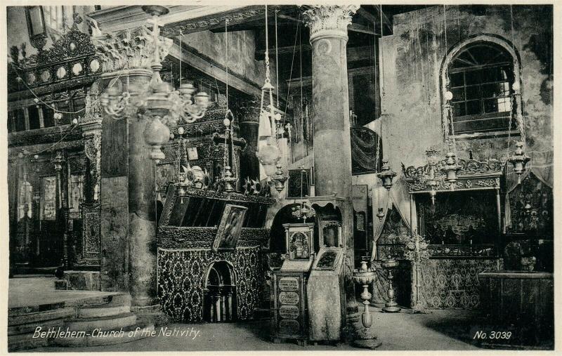 BETHLEHEM PALESTINE CHURCH OF NATIVITY ISRAEL ANTIQUE REAL PHOTO POSTCARD RPPC